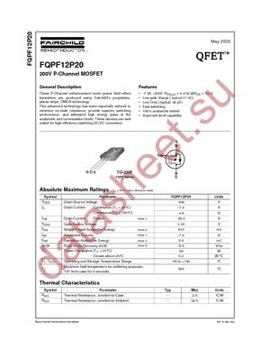 FQPF12P20 datasheet  
